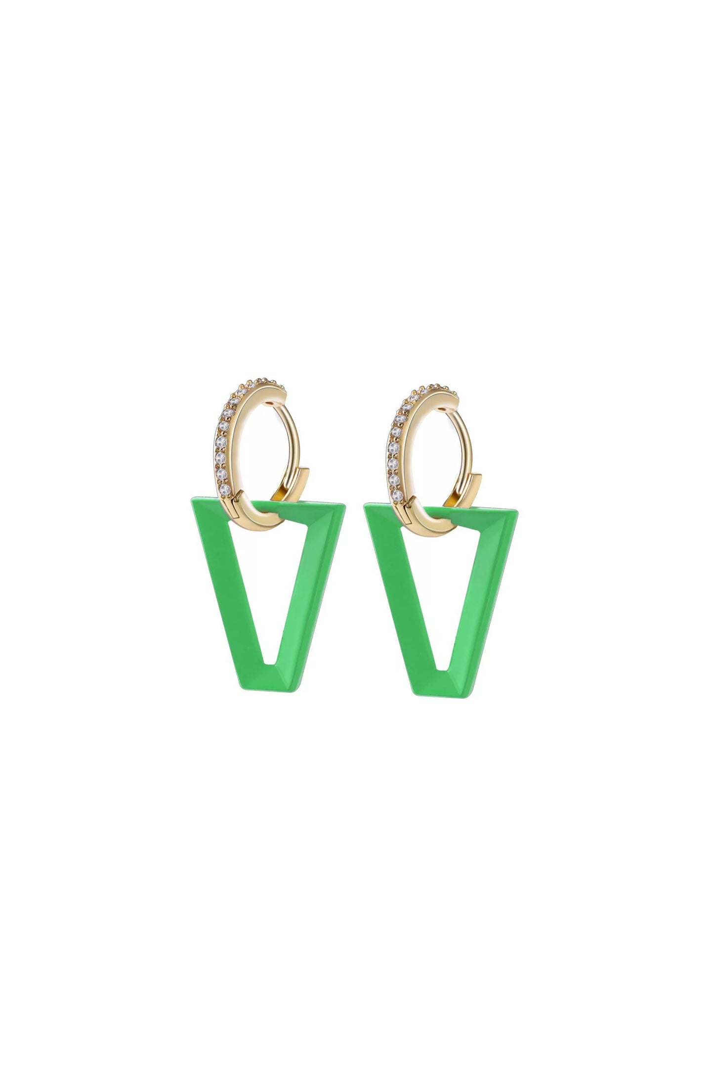 Triangle Enamel Earrings