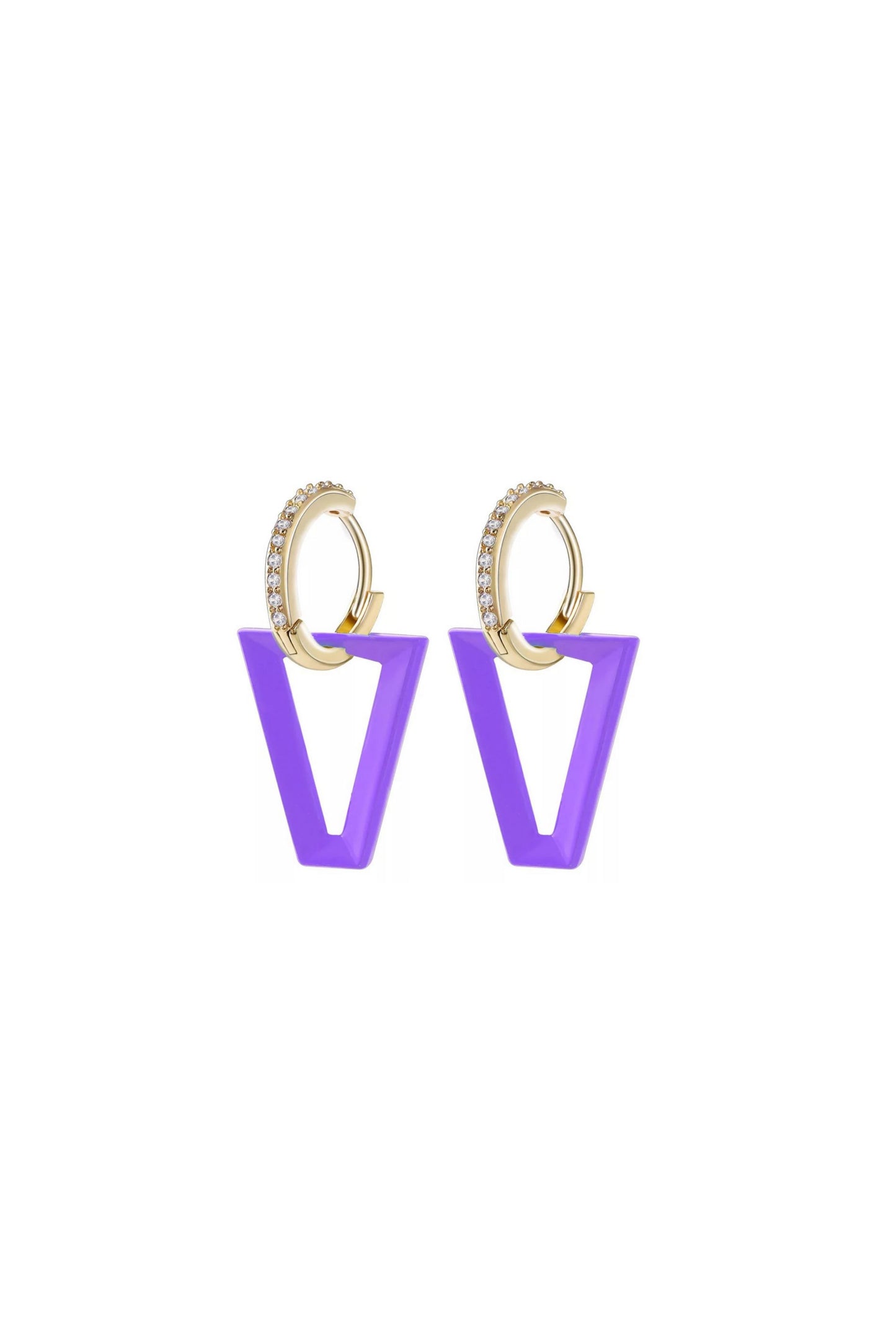 Triangle Enamel Earrings