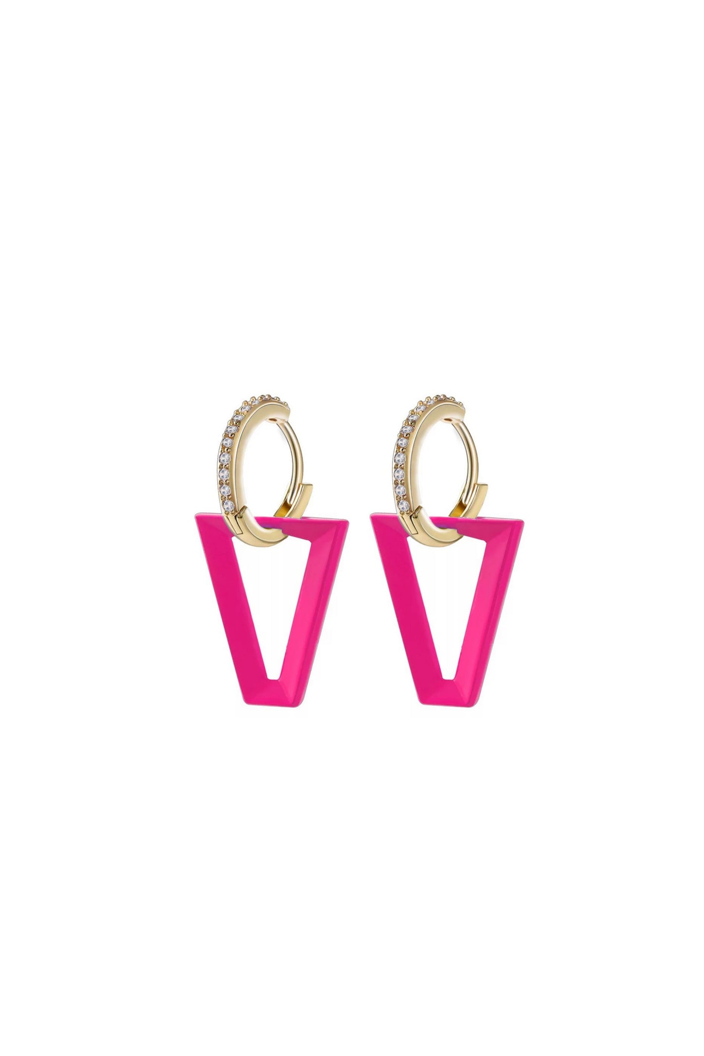 Triangle Enamel Earrings