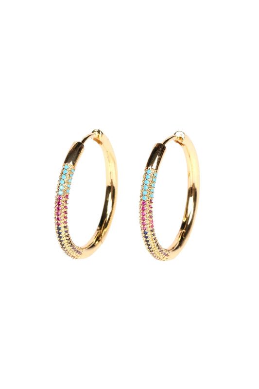 Rainbow Crystal Hoops