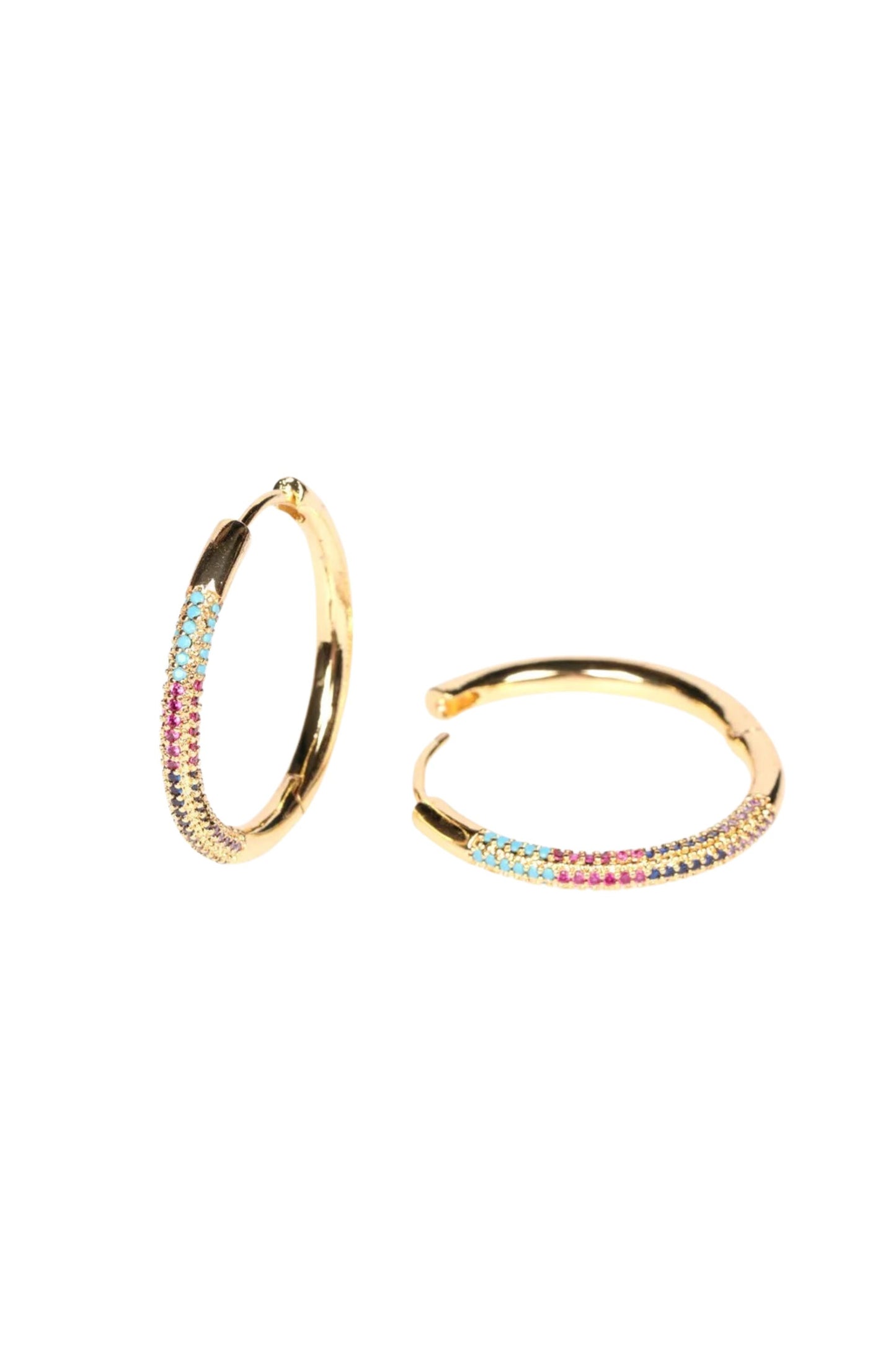 Rainbow Crystal Hoops