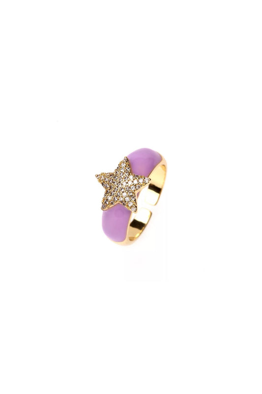 Star Center Enamel Adjustable Ring